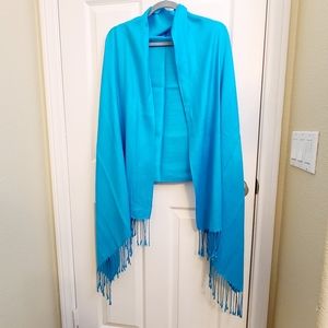 NWOT Bright Blue Pashmina Shawl Wrap